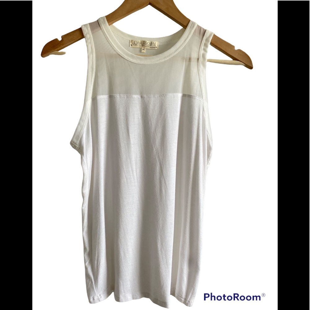 Joah Brown The Body Tank In Cream - Mesh Top - M/L